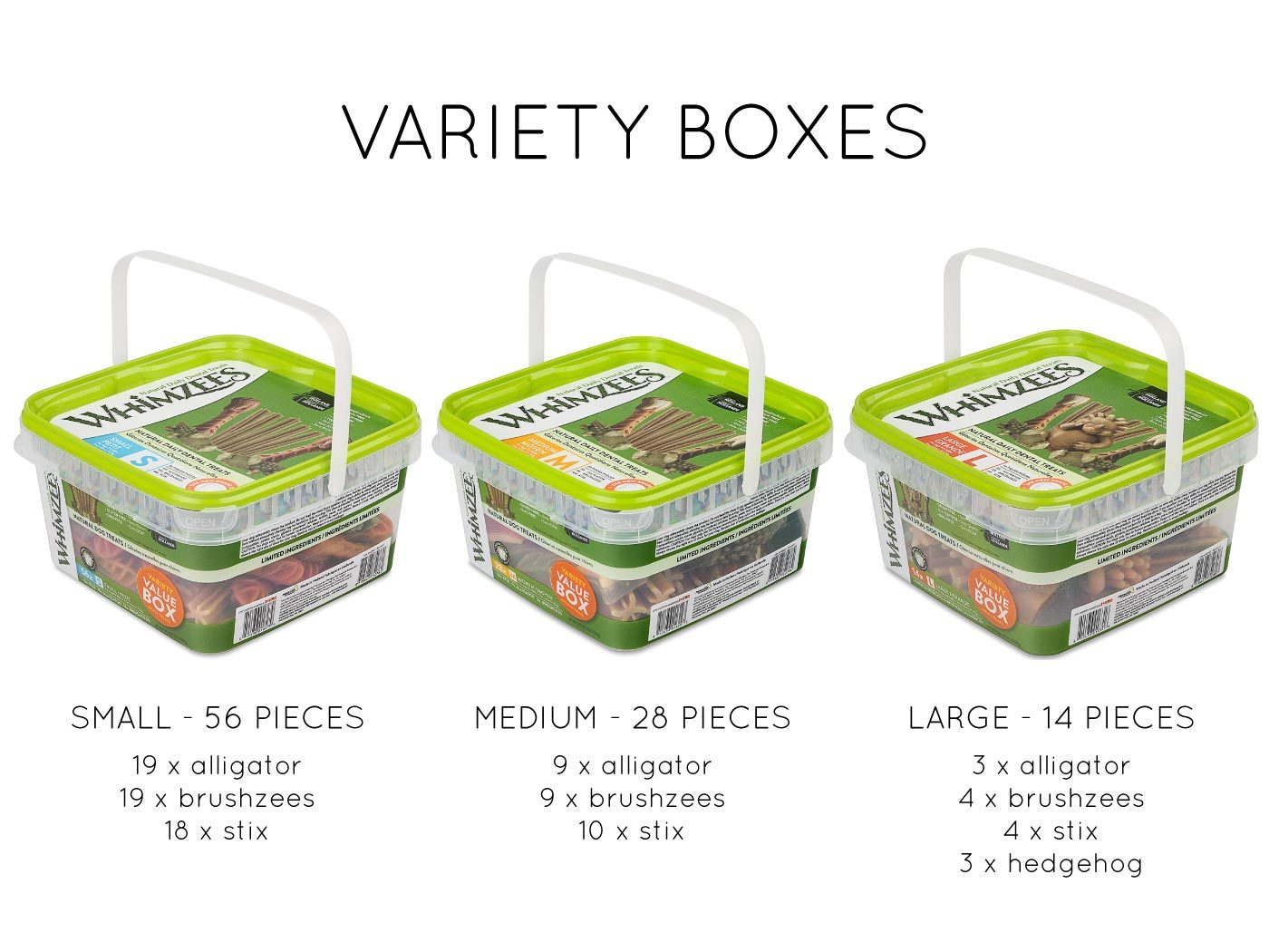 Whimzees de Wellness, bocadillos de heno de timotea, paquete variado