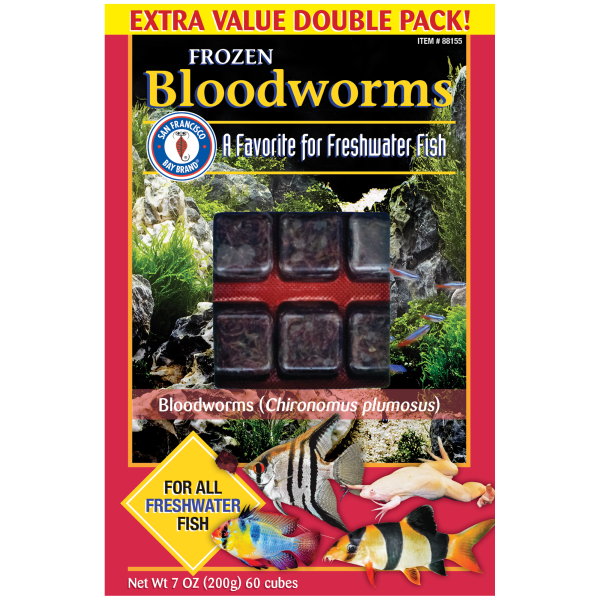 Load image into Gallery viewer, Frozen Bloodworms Fish Food Cubes - 7 oz
