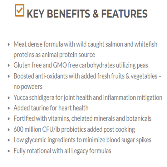 Legacy Grain Free Dog Food - Salmon