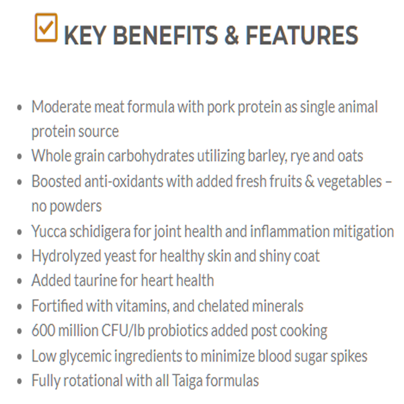 Load image into Gallery viewer, Taiga Whole Grain Dry Dog Food - Pork - 35 lb