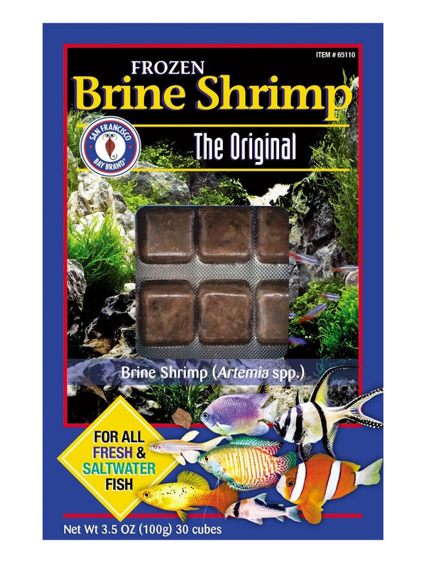 Frozen Brine Shrimp Fish Food Mini Cubes-  3.5 oz