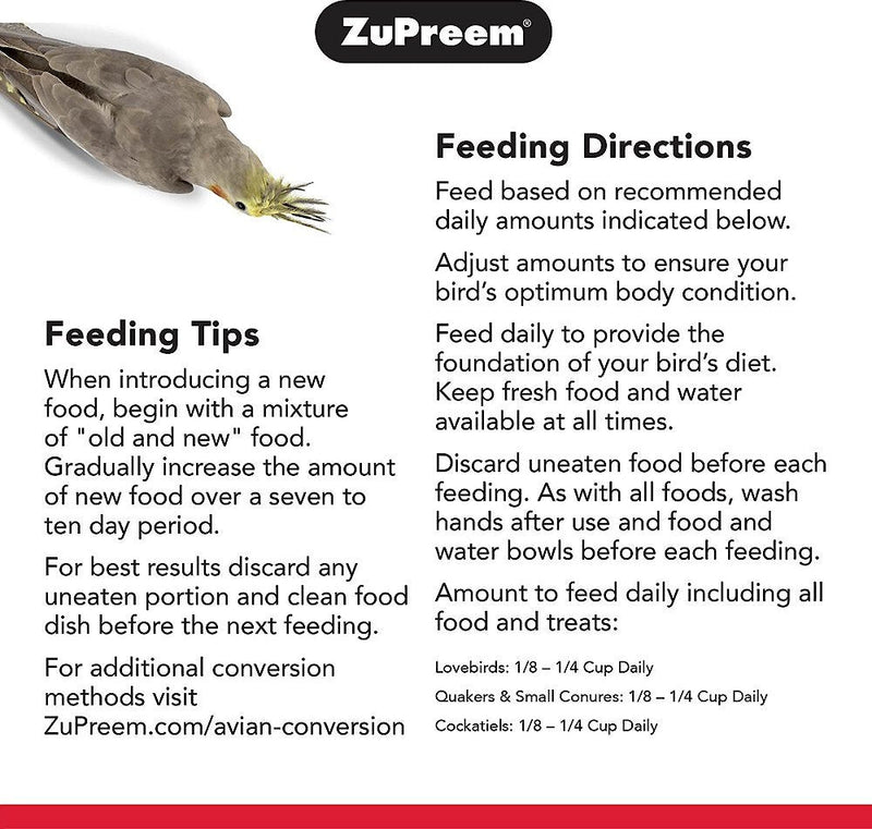 ZuPreem Smart Selects Enrichment Diet for Medium Birds EXP 6/2024
