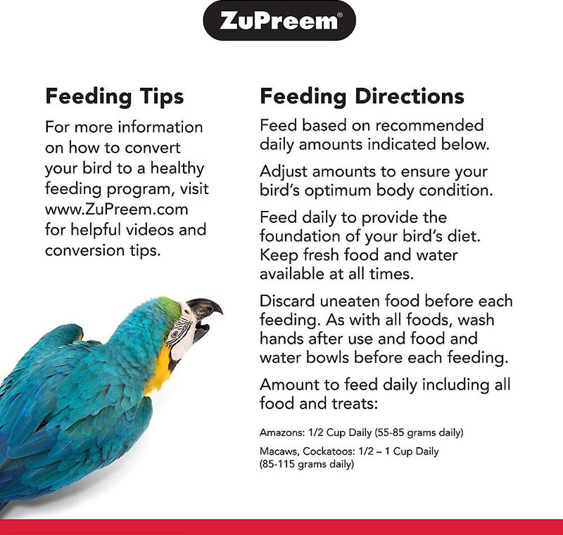 ZuPreem PastaBlend Daily Nutrition Large Parrot Pellet