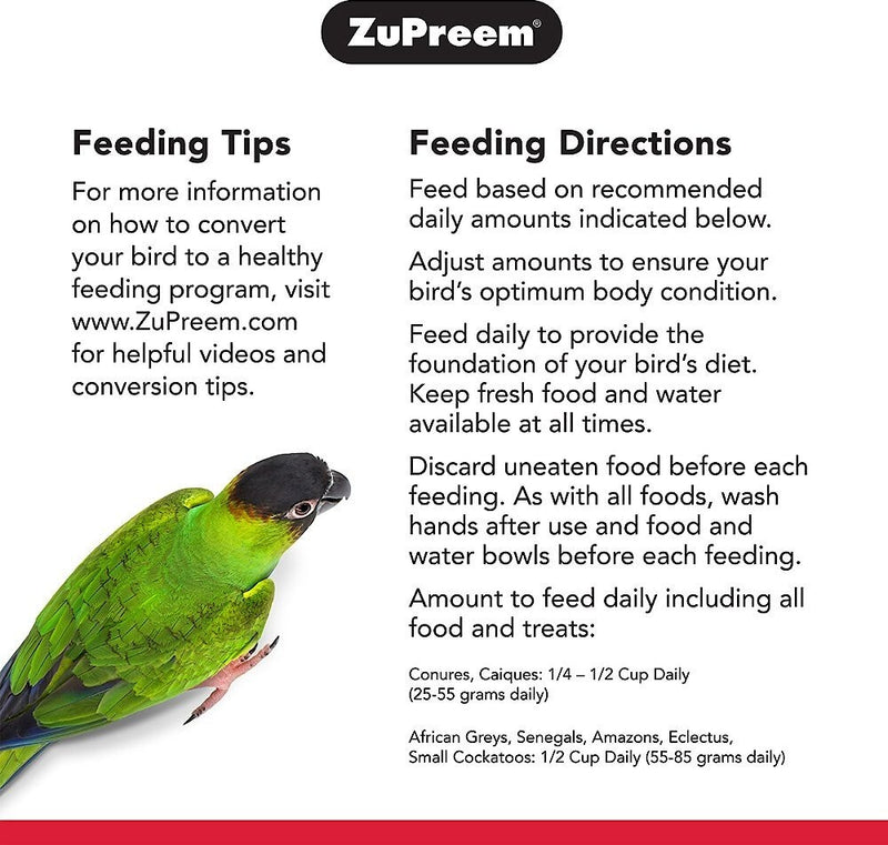 ZuPreem PastaBlend Daily Nutrition Parrot & Conure Pellet  EXP 4/2024