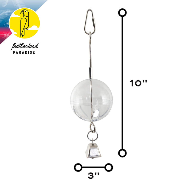 Featherland Paradise Foraging Sphere, Bell & Skewer - Creative Foraging System Parrot Toy - 00611