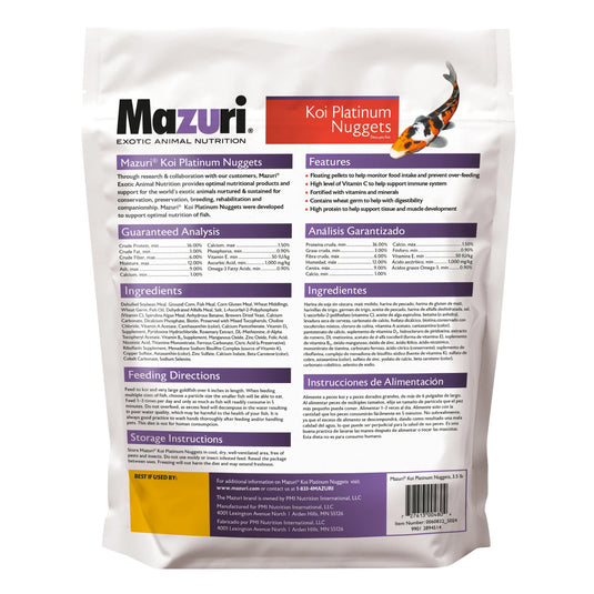 Mazuri Koi Platinum Nuggets Floating Diet