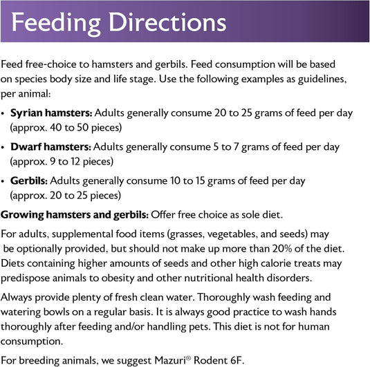 Mazuri Hamster & Gerbil Diet - 1.25 lbs
