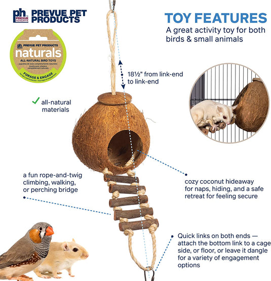 Prevue Hendryx Naturals Coco Hideaway w/ Ladder - 62801