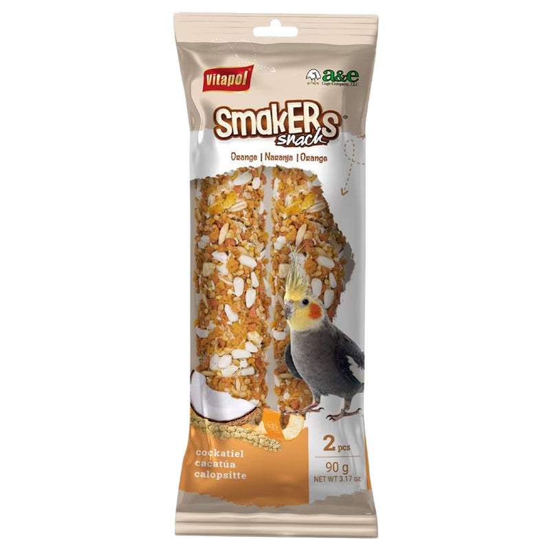 Load image into Gallery viewer, Vitapol Smakers Orange Flavoured Cockatiel Treat Stick - 45g x2
