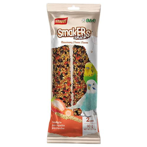 Vitapol Smakers Strawberry Flavoured Budgie Treat Stick - 45g x2