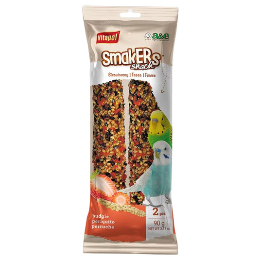 Vitapol Smakers Strawberry Flavoured Budgie Treat Stick - 45g x2