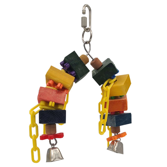 Billy Bird Toys Blocks n' Bells Small Parrot Toy - 2024