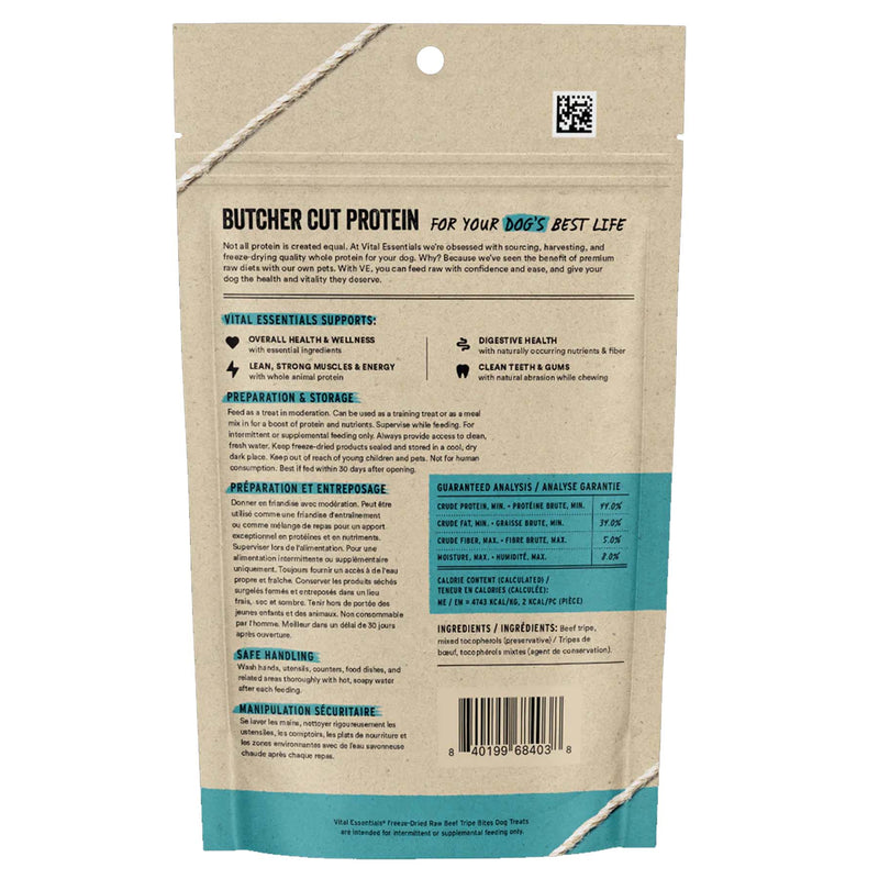 Vital Essentials Freeze-Dried Beef Tripe Bites Dog Treat - 2.3oz
