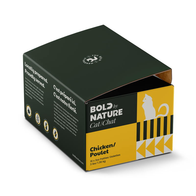 Load image into Gallery viewer, Box of Bold by Nature cat food with chicken flavor on a white background
