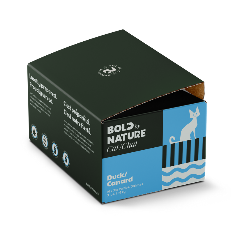 Load image into Gallery viewer, Box of Bold by Nature Cat Duck food on a white background
