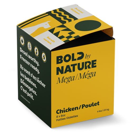 Bold By Nature Mega Raw Dog Food - Chicken Patties