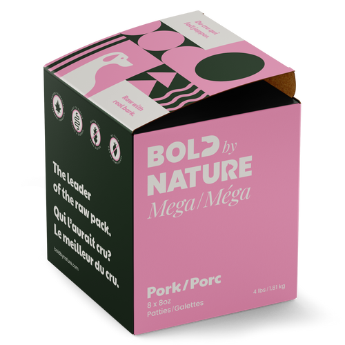 Bold By Nature Mega Raw Dog Food - Pork Patties