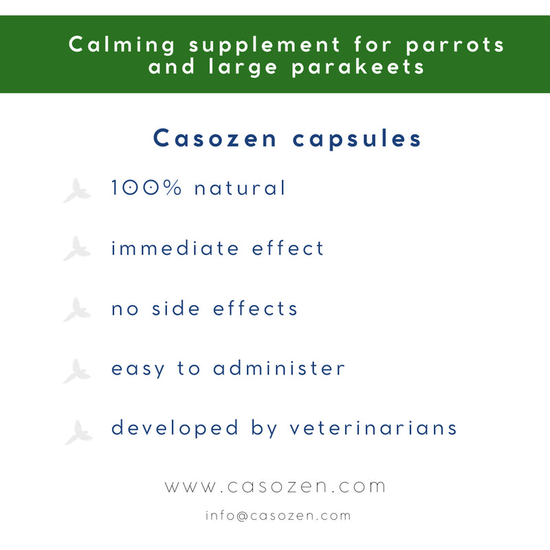 Casozen Anti Stress and Feather Plucking Remedy for Parrots - 30 Capsules