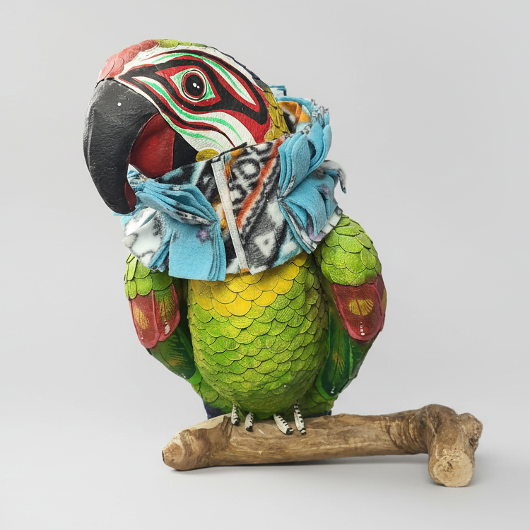 Load image into Gallery viewer, Exotic Wings Anti Feather Picking Soft Fleece Preening Collar for Birds - Large
