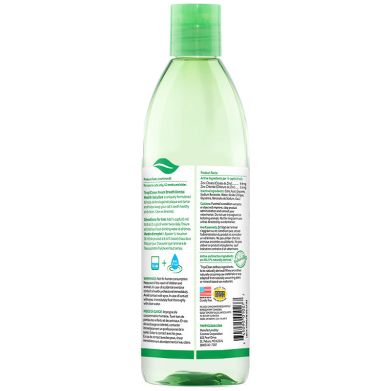 TropiClean Fresh Breath Dental Health Solution for Cats 16oz
