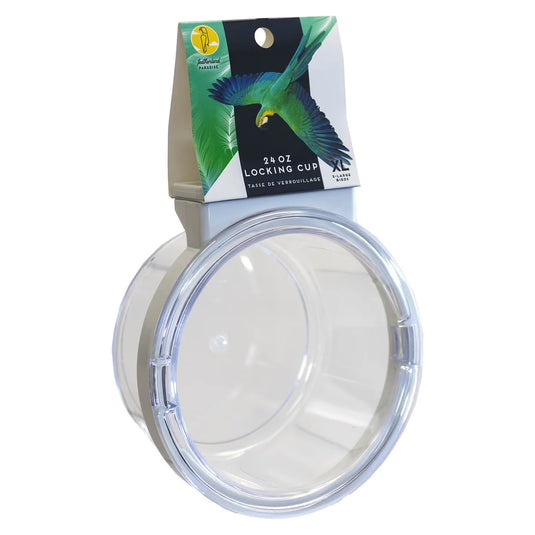 Featherland Paradise Plastic Crock w/ Locking Ring - 24 oz