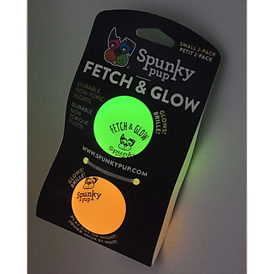 Spunky Pup Flash & Glow Ball Dog Toy - Small, 2 Pack