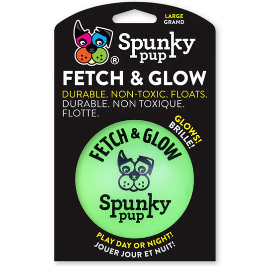 Spunky Pup Flash & Glow Ball Dog Toy - Large