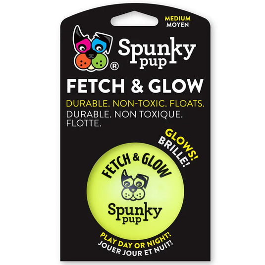 Spunky Pup Flash & Glow Ball Dog Toy - Medium