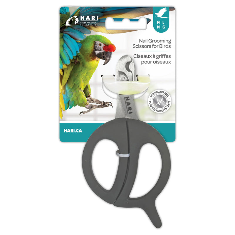 Load image into Gallery viewer, HARI bird nail grooming scissors with packaging featuring a parrot on a white background
