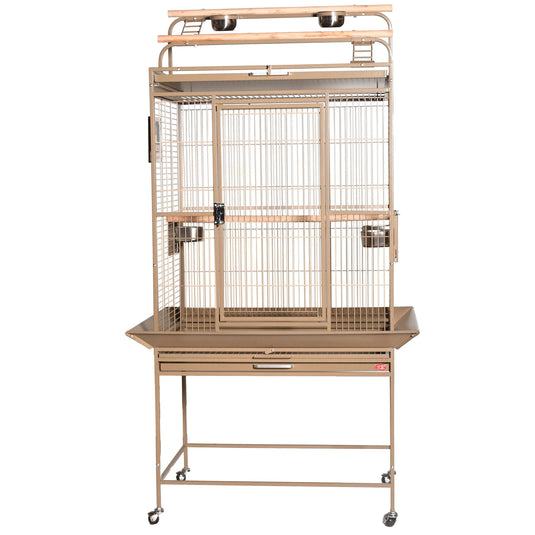 HQ Cages Medium Play Top Parrot Cage – 32"L x 23"W x 66"H – 5/8" Bar Spacing | 8003223