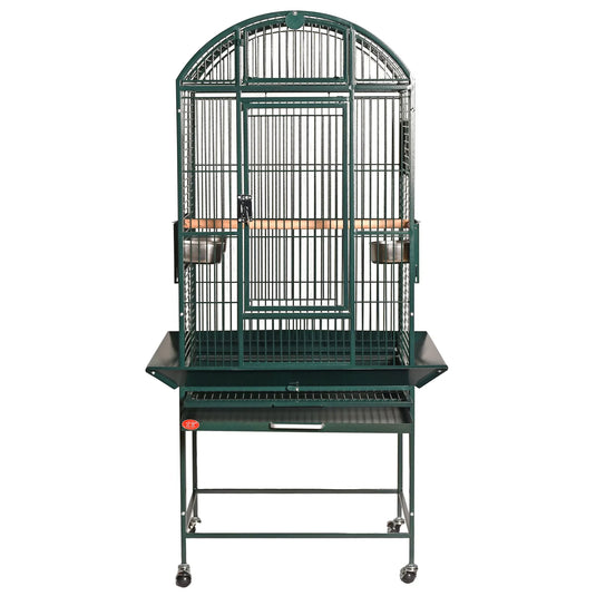 HQ Cages Small Dome Top Parrot Cage – 24”L x 22”W x 61”H – 5/8” Bar Spacing | 9002422