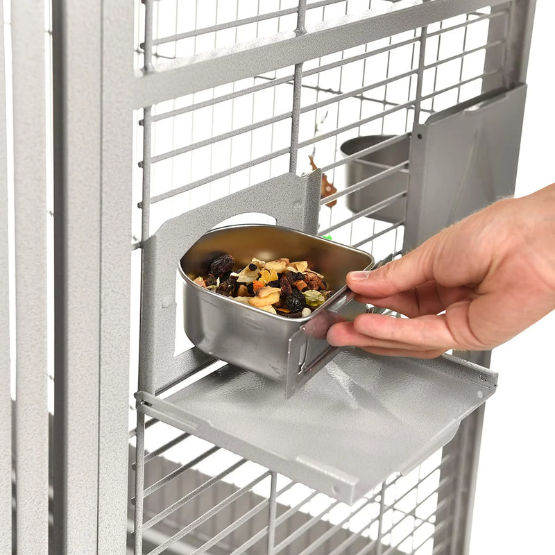 Load image into Gallery viewer, HQ Cages feeding door with stainless steel cup
