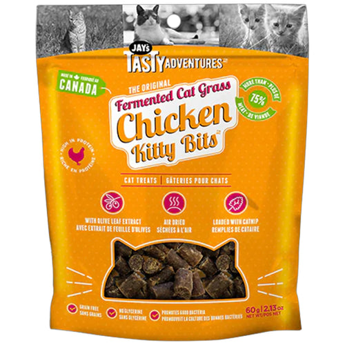 Jay's Fermented Cat Grass Kitty Bits - Chicken 60g