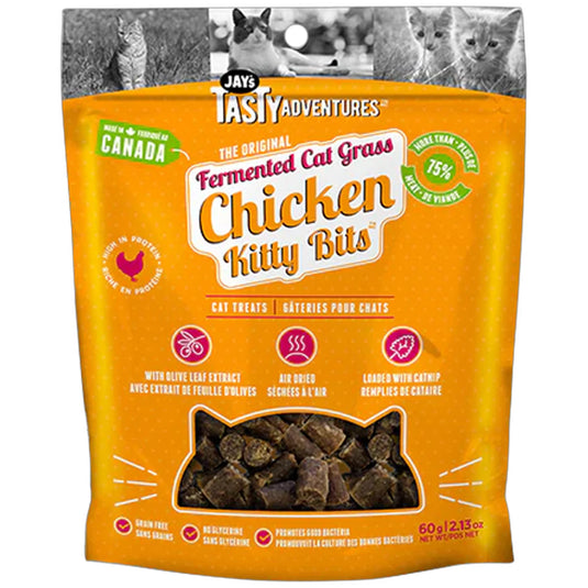 Jay's Fermented Cat Grass Kitty Bits - Chicken 60g