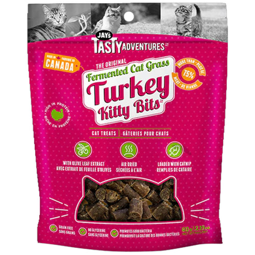 Jay's Fermented Cat Grass Kitty Bits - Turkey 60g