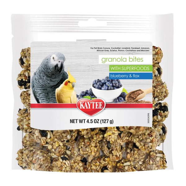 Kaytee Superfood Granola Bites Bird Treat with Blueberry & Flax - 4.5 oz EXP 10/2024
