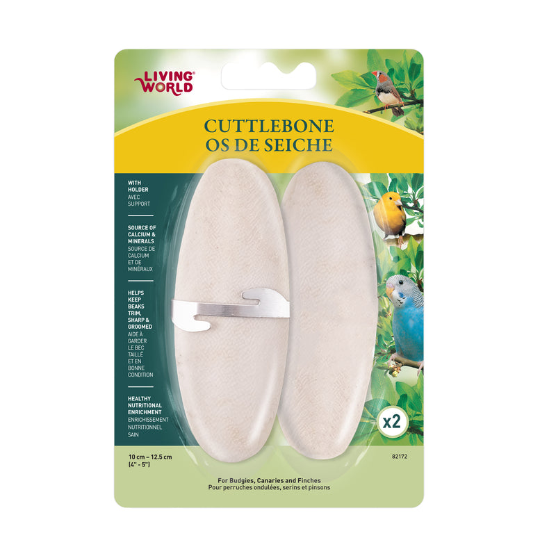 Living World Small Cuttlebone with Holder - 2 Pack
