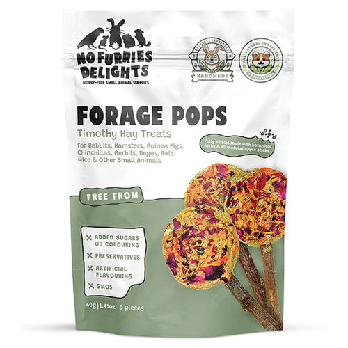 No Furries Delights Forage Pops Small Pet Treat - 5 Pack