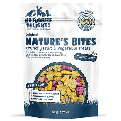 No Furries Delights Nature's Bites - All Natural Small Pet Treat 50g