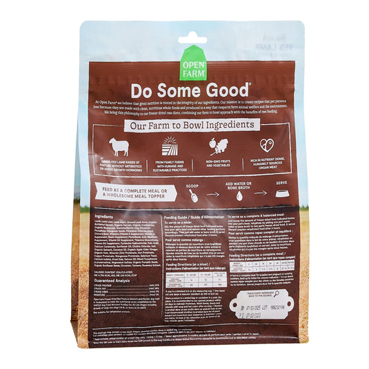 Open Farm Pasture-Raised Lamb Freeze-Dried Raw Dog Food - 22 oz