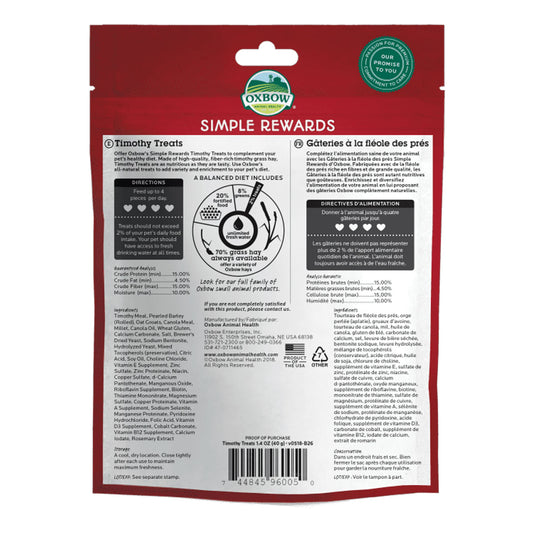 Oxbow Simple Rewards Timothy Treat - 1.4 oz