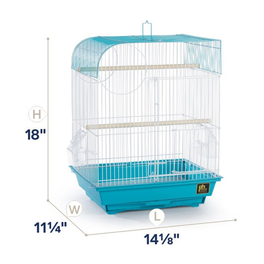 Southbeach Teal & White Flat Top Small Bird Cage