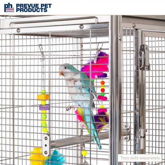 Prevue Hendryx Stainless Steel Small Parrot Cage - 18" x 18"