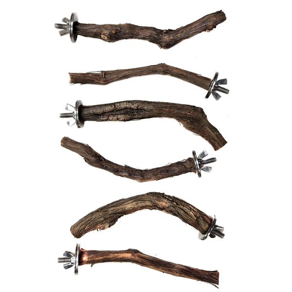 Assorted Natural Bird Grapevine Wood Perches - Single Branch