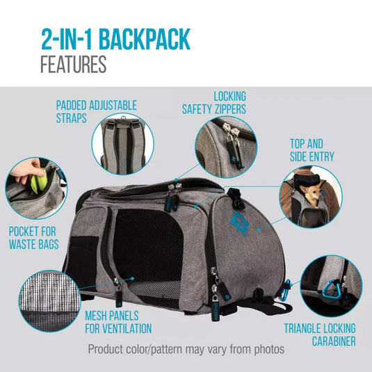 2-in-1 Pet Backpack Carrier