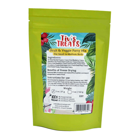 Tiv's Treats Fruit & Veggie Party Mix for Small to Medium Birds