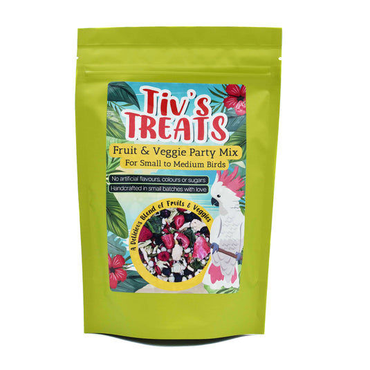 Tiv's Treats Fruit & Veggie Party Mix for Small to Medium Birds