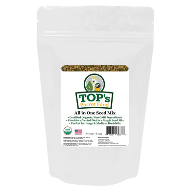 TOP's All In One Seed Mix | USDA Organic Certified - Parrot / African Grey / Conure