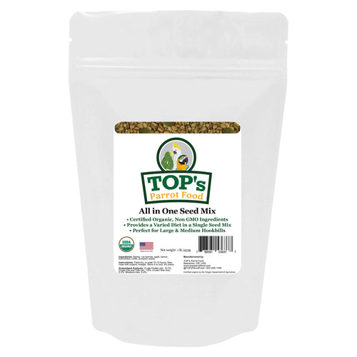 TOP's All In One Seed Mix | USDA Organic Certified - Parrot / African Grey / Conure
