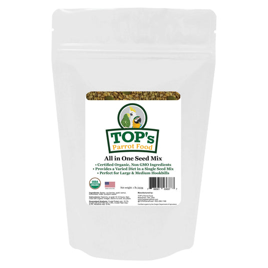 TOP's All In One Seed Mix | USDA Organic Certified - Parrot / African Grey / Conure
